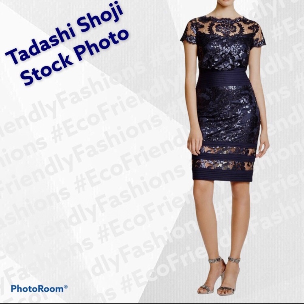 Beautiful Tadashi Shoji Sequin embroidered dress.